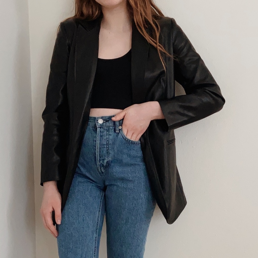 NWT Quality Vegan Leather Blazer